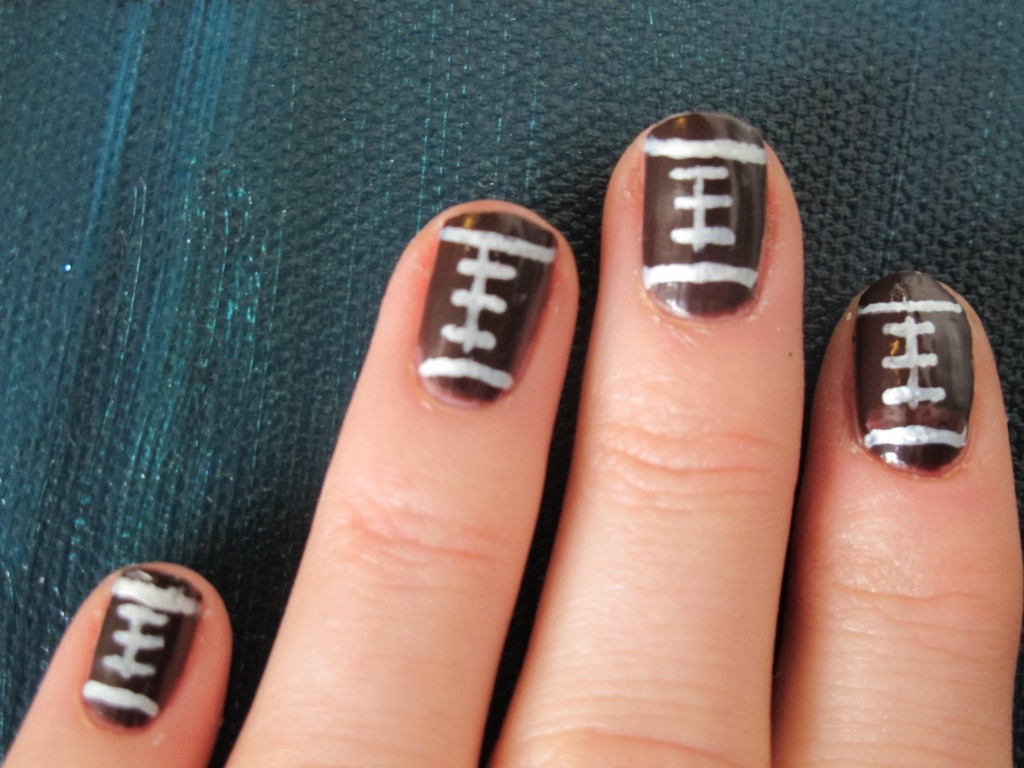 Super Bowl Sunday Football Nail Art